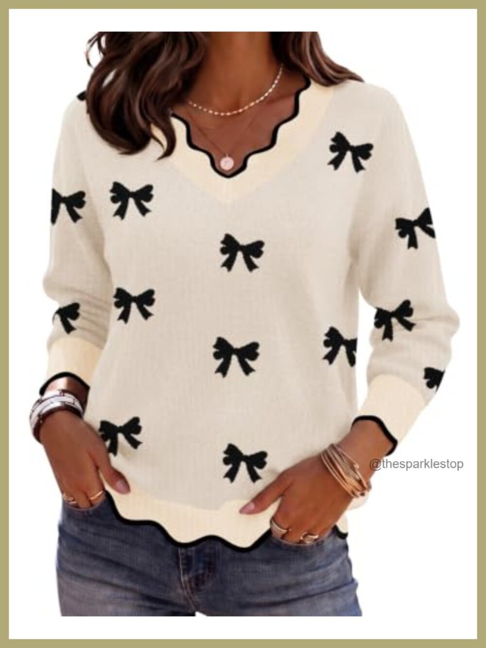 Zeagoo Womens V Neck Sweater Long Sleeve Lightweight Knit Top